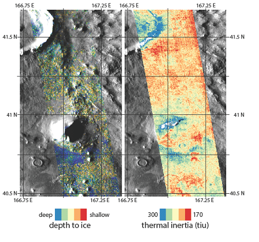 maps of ice on Mars