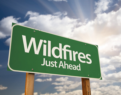Wildfires just ahead