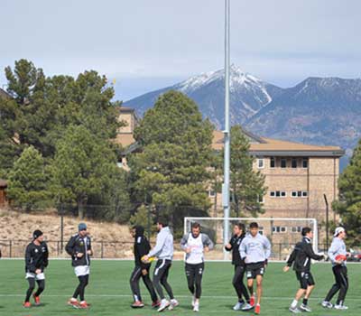The Collingwood Magpies practice at NAU