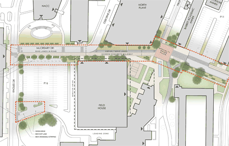 This partial rendering shows the McCreary Mall Pedway Improvement Project, scheduled to begin Aug. 8.