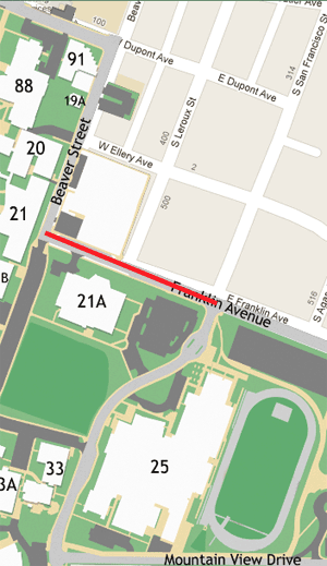 Map of Franklin Street Closure