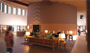 Interior rendering of the Native American Cultural Center