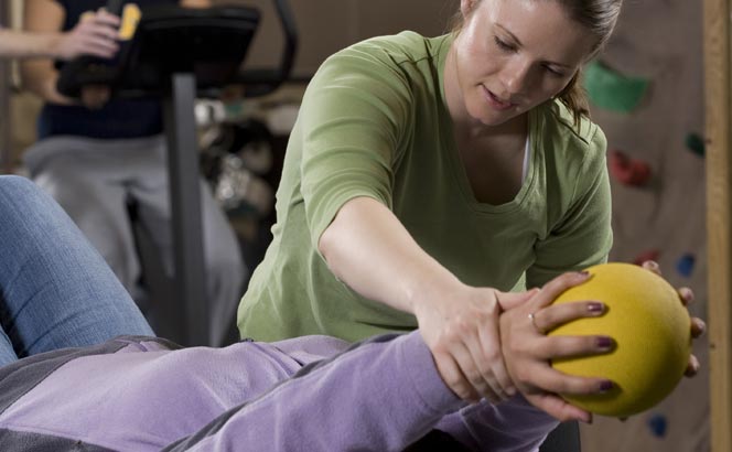 Students in the physical therapy program gain clinical practice skills.