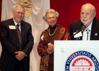 Harold and Marion Elliott receiving their 2010 Regents' Award