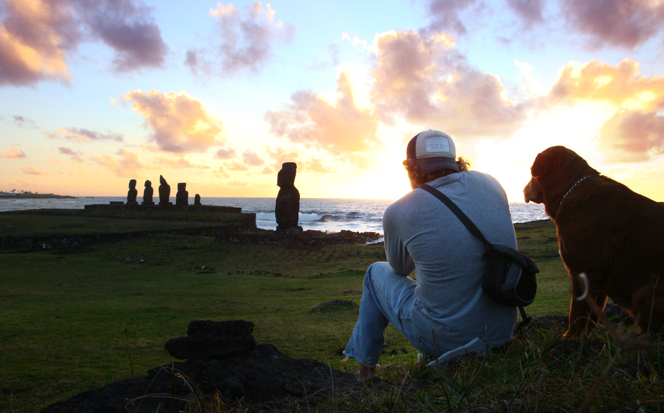 Britton Shepardson on Easter Island.