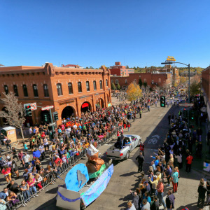 Homecoming parade float view from above
