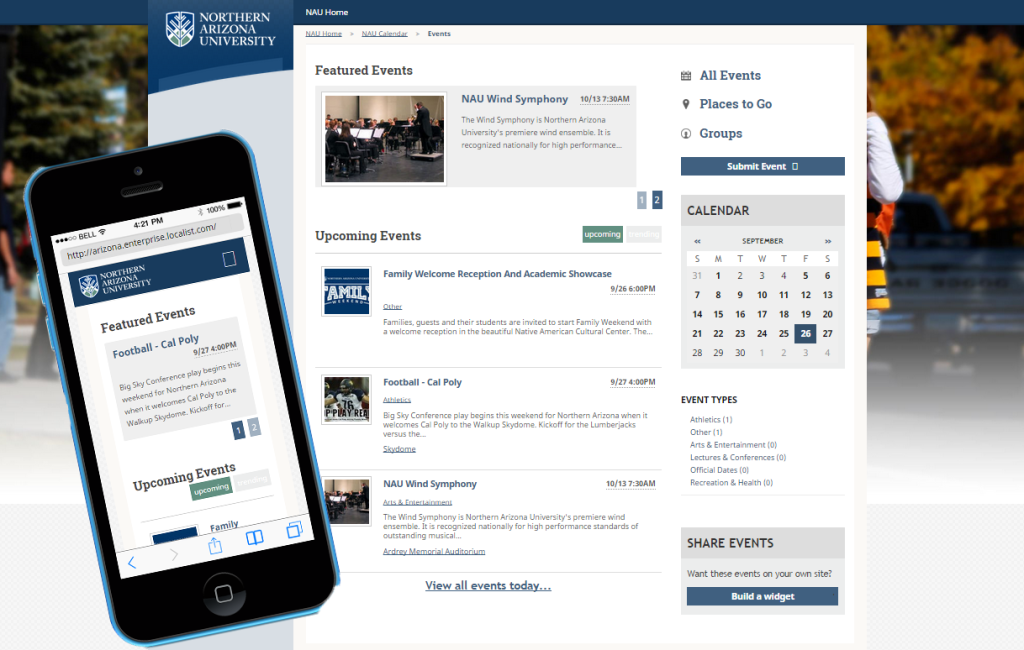New university event calendar launches Oct 15 The NAU Review