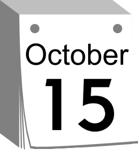 October 15 Calendar image