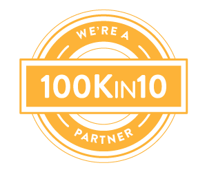 100k in 10 We're a Partner badge