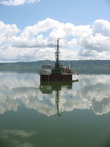Samples are taken on Lake Bosumtwi
