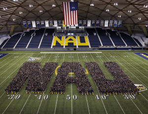 NAU letters on the field