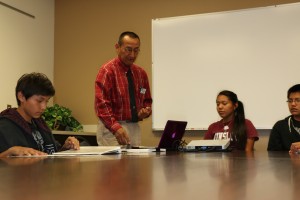 Eugene Begay with first-generation students