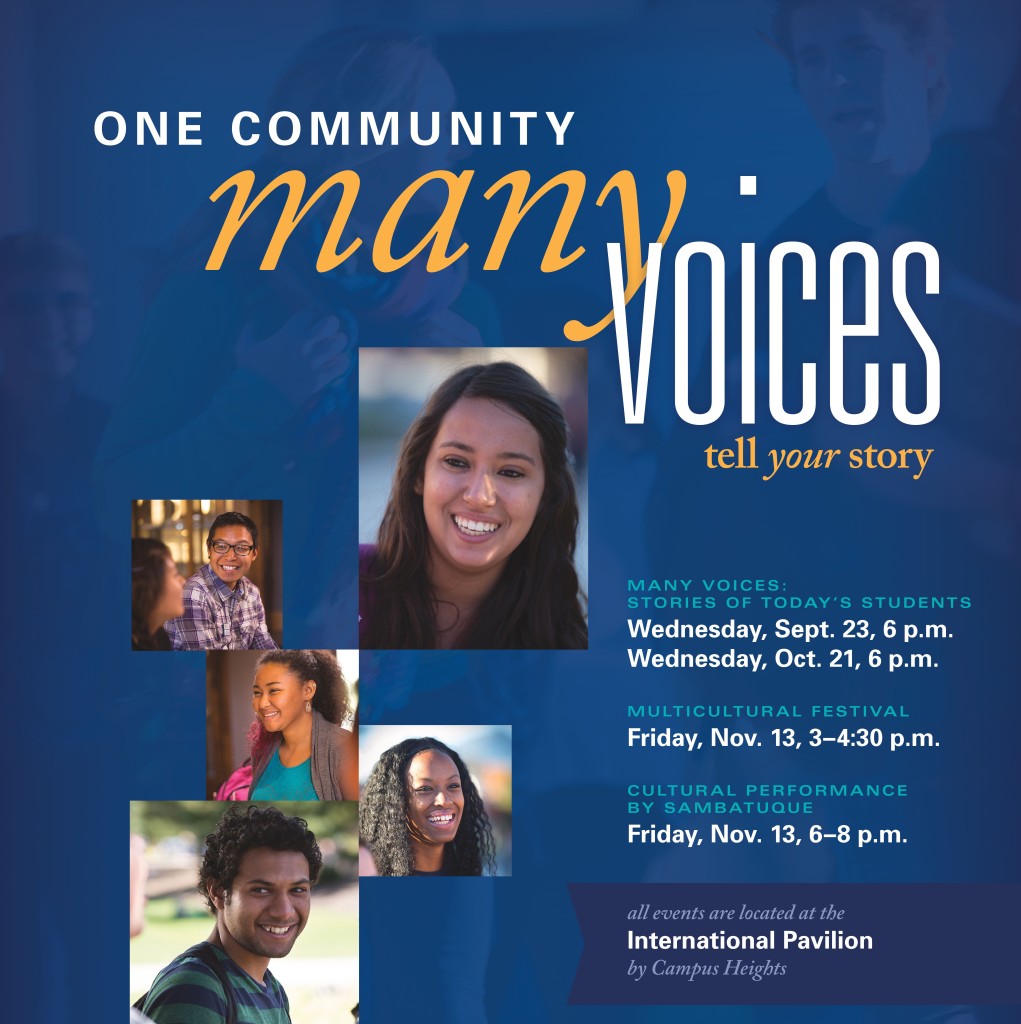 One Community many voices tell your story poster