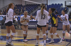 Women's Volleyball on the court