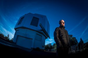 David Trilling outside telescope