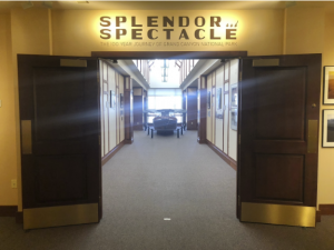 Entrance to Splendor and Spectacle at the Cline Library