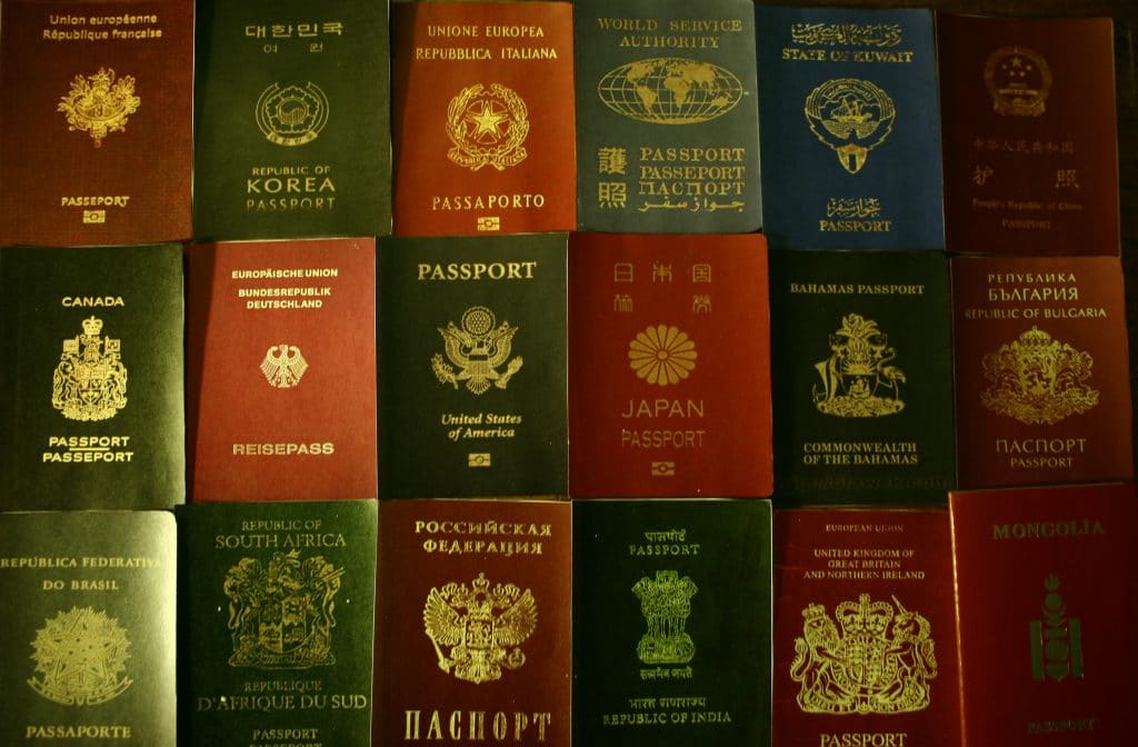 Passports from various countries