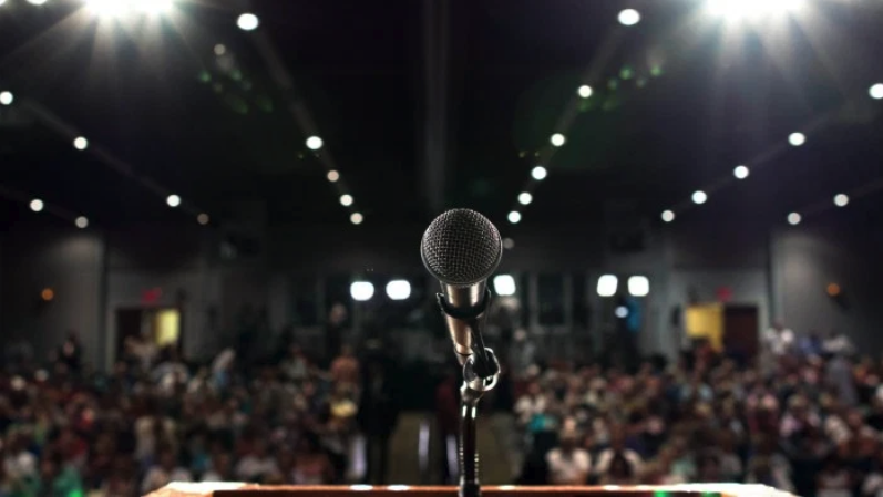 Microphone at podium