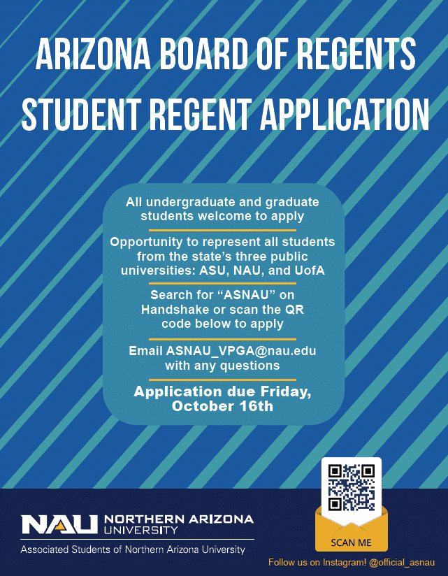 ABOR Student Regent Application Flyer