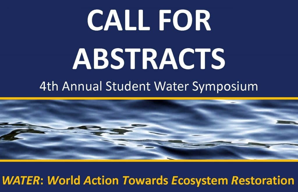 Water ripples below "Call for Abstracts" words