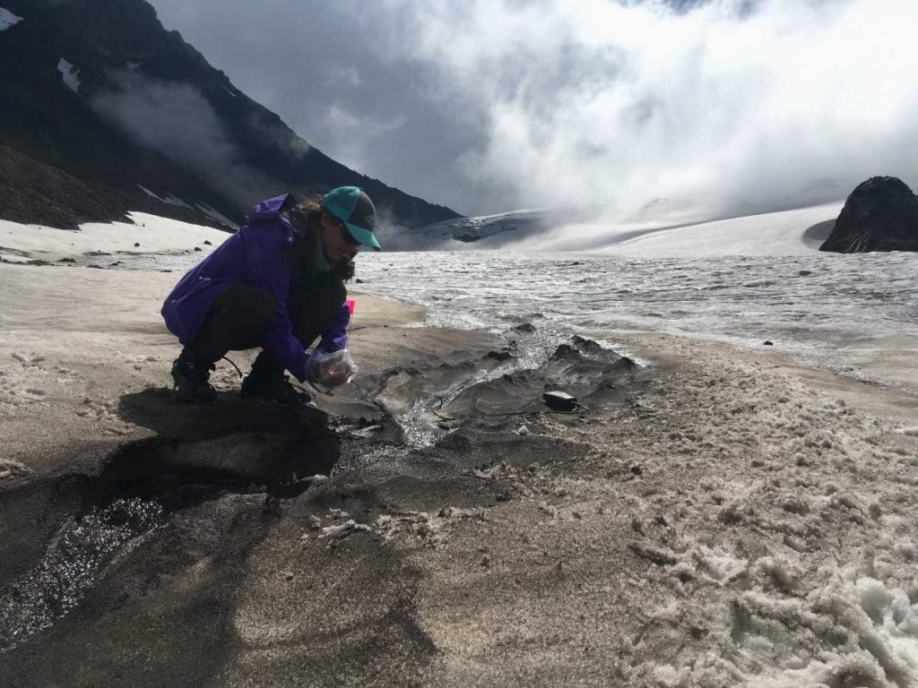 Allie Rutledge at a glacier