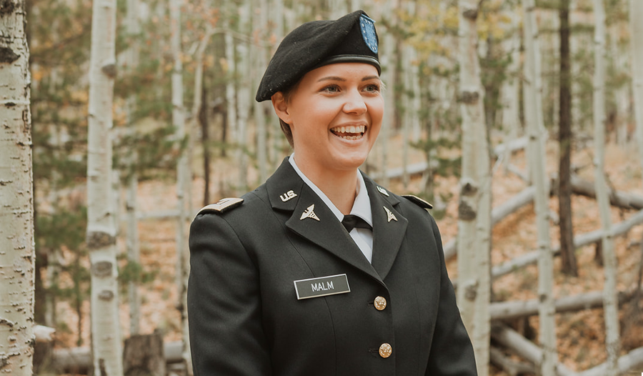 Laurel Malm in an Army uniform