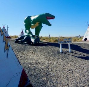Roadside dinosaur monument