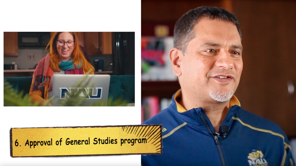 Cruz rivera talks about the approval of the general studies program with girl on computer
