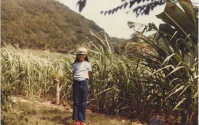 Christine Crowder as a child in the sugarcane fields