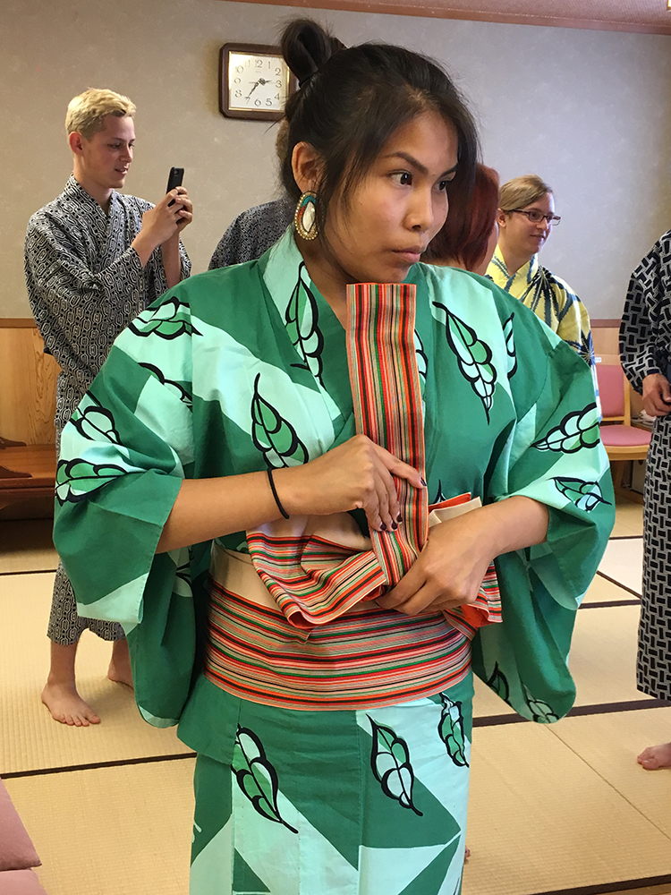 Courtney Hale in a kimono