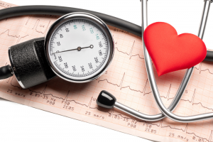 blood pressure chart and machine and heart