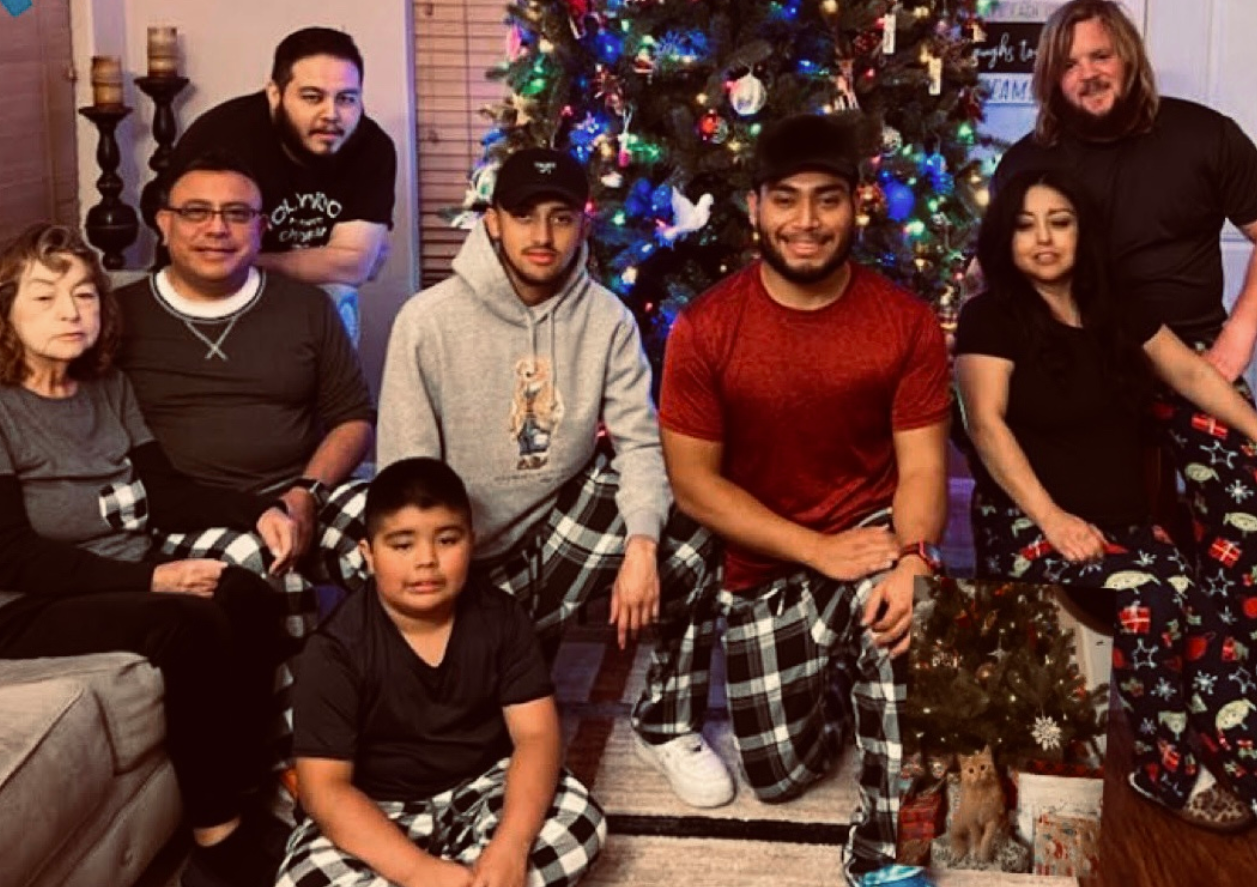 Claudia with her family on Christmas.