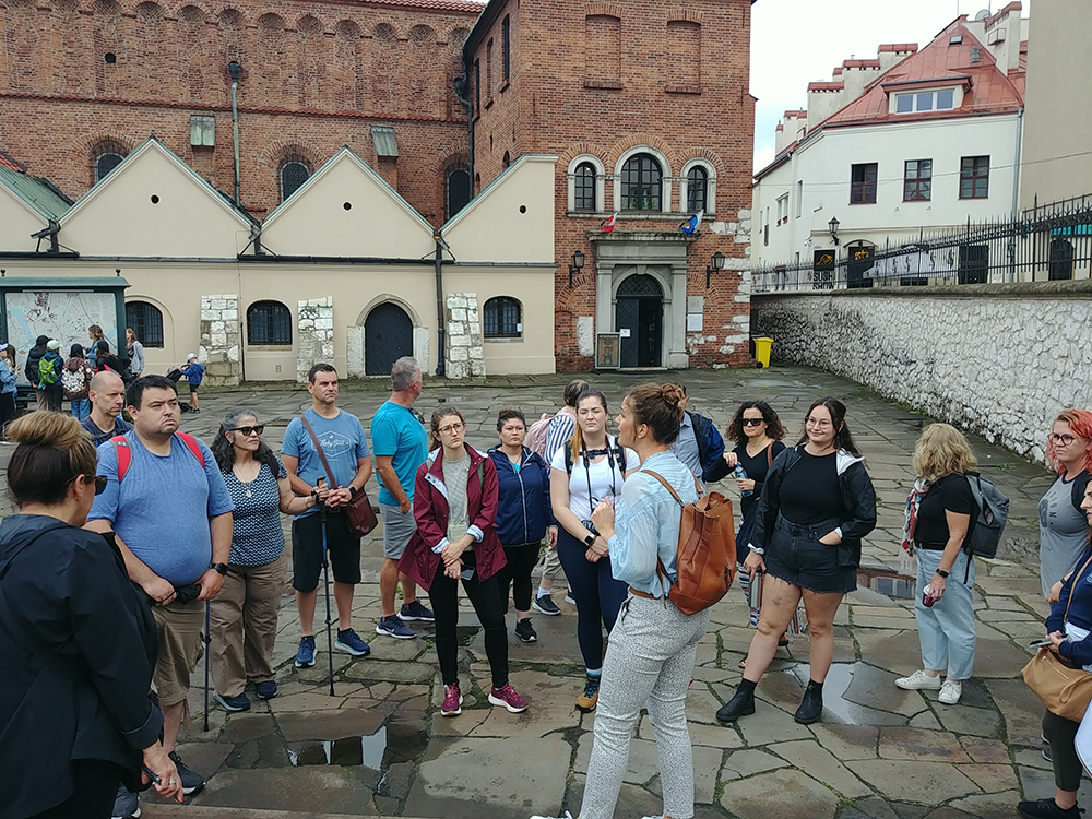 Old synagogue in the former Jewish quarter of Krakow. This is the first day of our study tour.