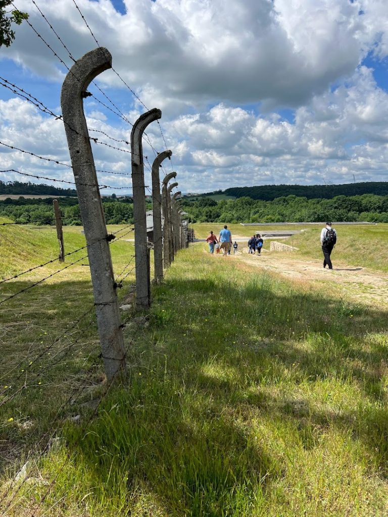 Security fence surrounding the Gross-Rosen concentration camp.