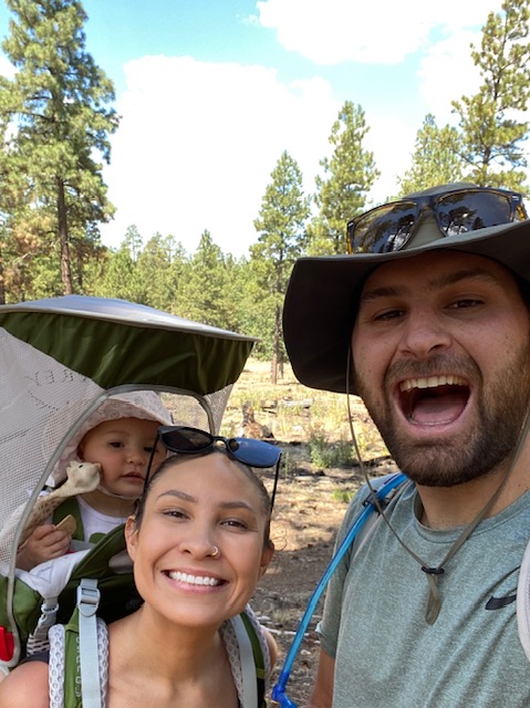The family going hiking