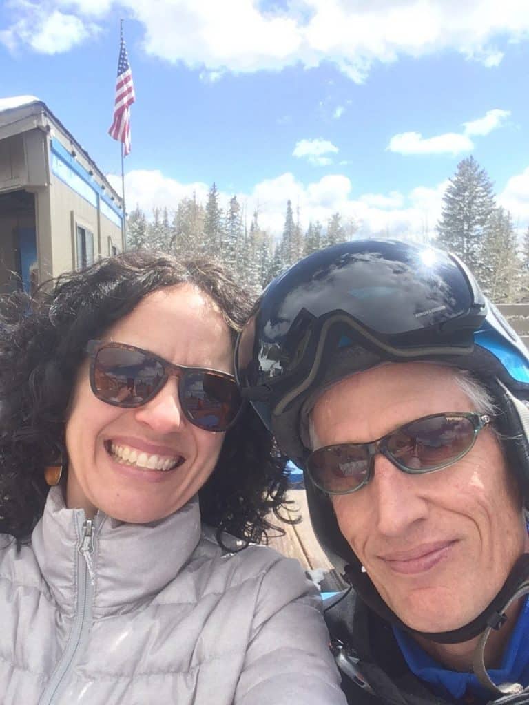 Megan and Art Gavin at ski lodge