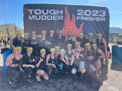 18 NAU OT students talked me into doing a Tough Mudder with them! I also brought my youngest son (left of me) and a faculty member (Gretchen Bachman) and her son 