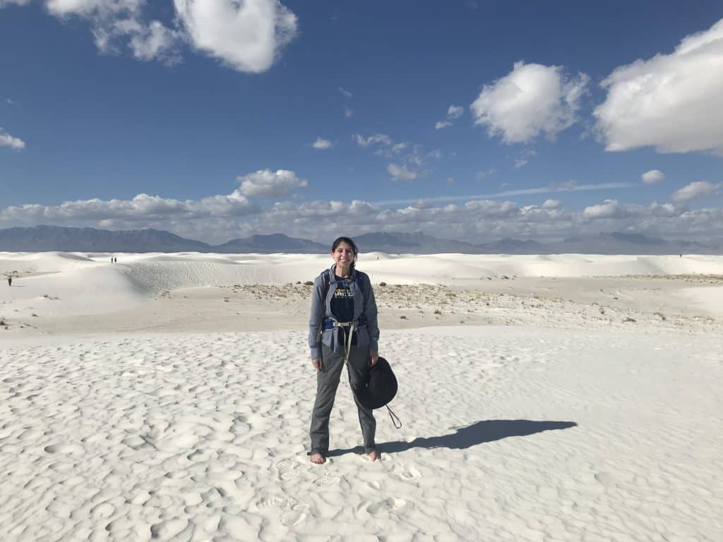 Anna Baker standing in White Sands National Park