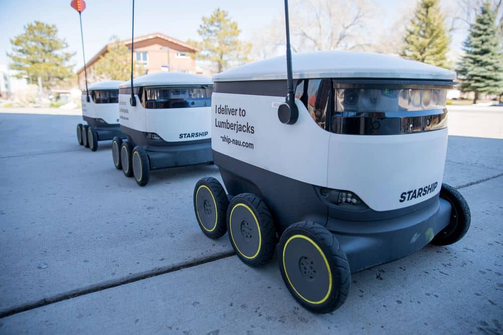 Line of delivery robots