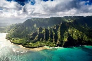 Photo of island in Hawaii shot from above