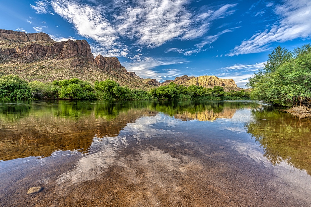 Salt River and the Bulldog Cliffs in the Sonoran Desert near Phoenix, Arizona
