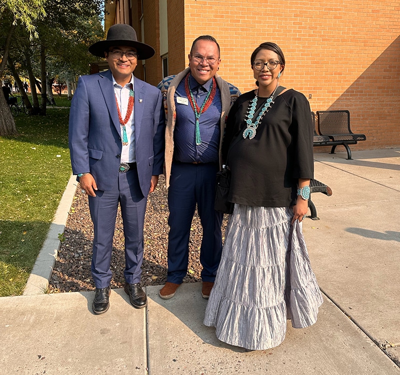 Zane Jacobs with Navajo Nation President Buu Nygren and First Lady Jasmine Blackwater-Nygren.