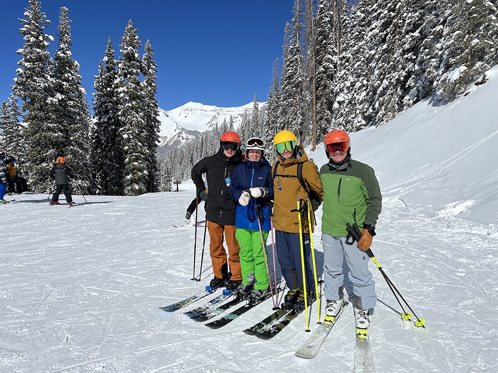 Matthew Ford and his family skiing