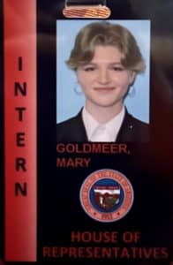 Mary Goldmeer's intern badge for the AZ House of Representatives