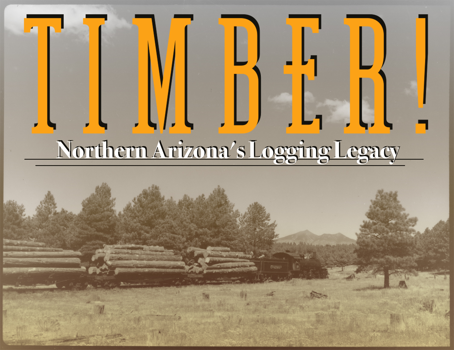 "Timber! Northern Arizona's Logging Legacy" exhibit logo.