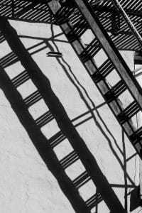 Black and white pictures of stairs