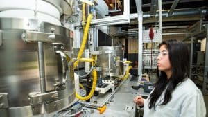 Ashley Martinez working in a materials science lab