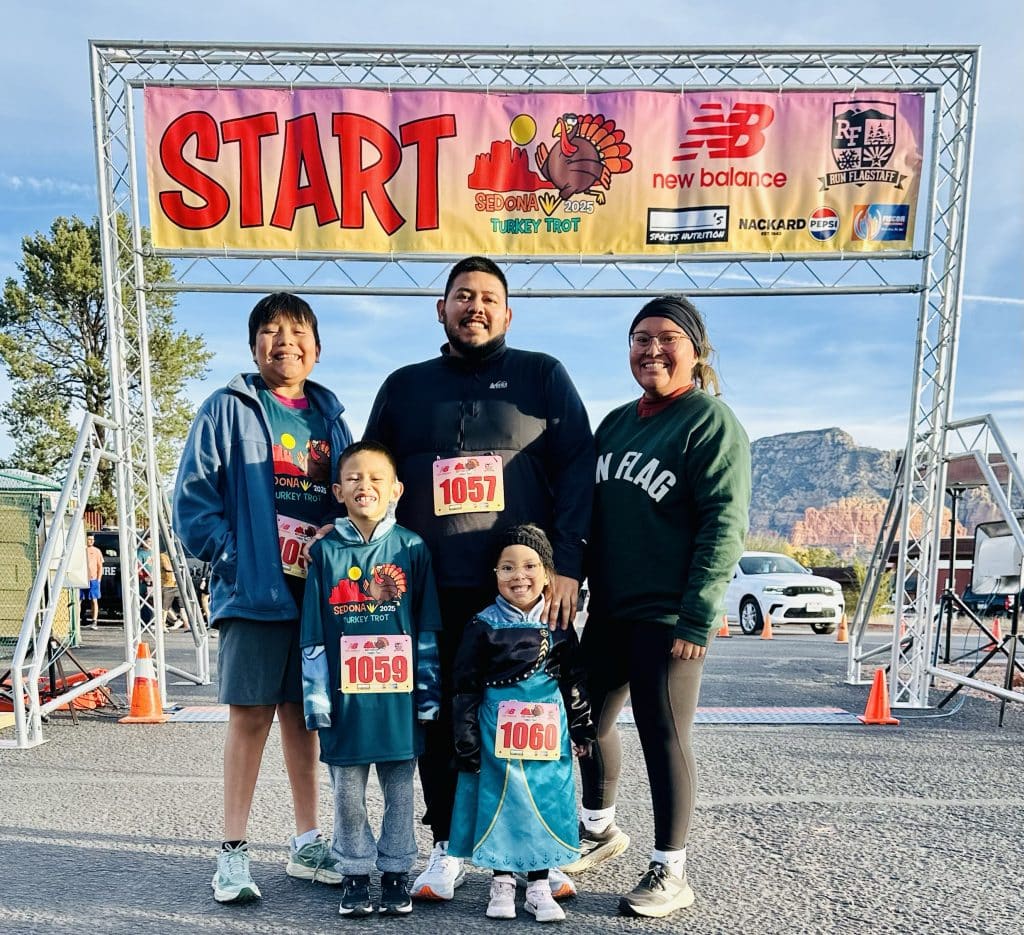 Linda Begaye and her family at the Turkey Trot.