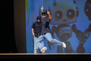 Students dancing on stage