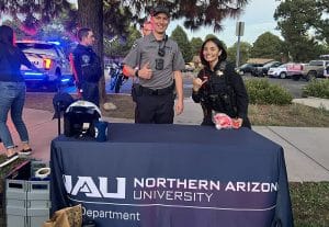 Officer O'Donnell tabling with another staffer.